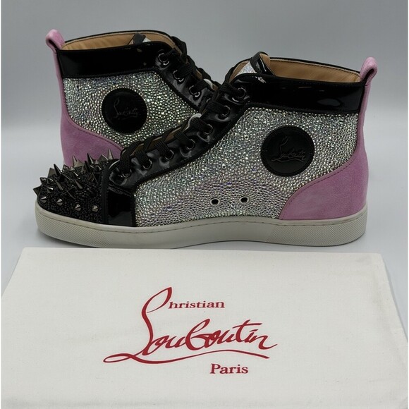 CHRISTIAN LOUBOUTIN Louis Strass Sneakers Pink High Swarovski Size 43 EU, 10 US main image 4